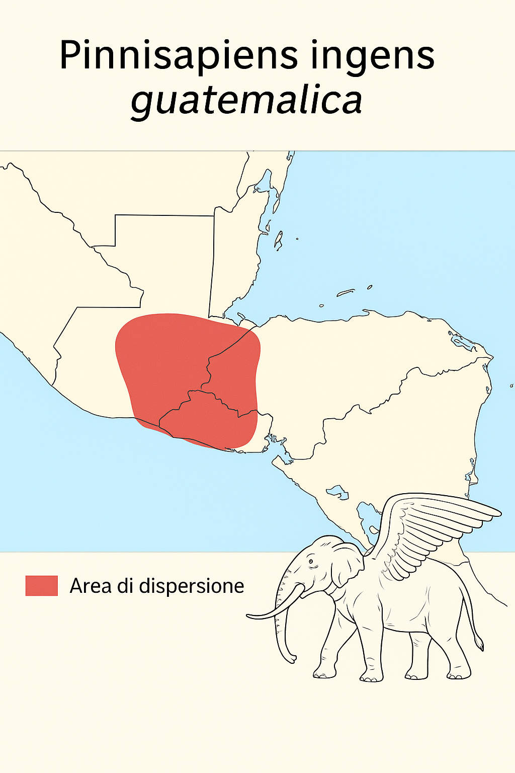 Diagramma dei percorsi di volo della Pinnisapiens ingens guatemalica